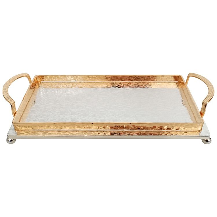 Cinar Serveringsbakke | 30x14 cm | Guld-Sølv