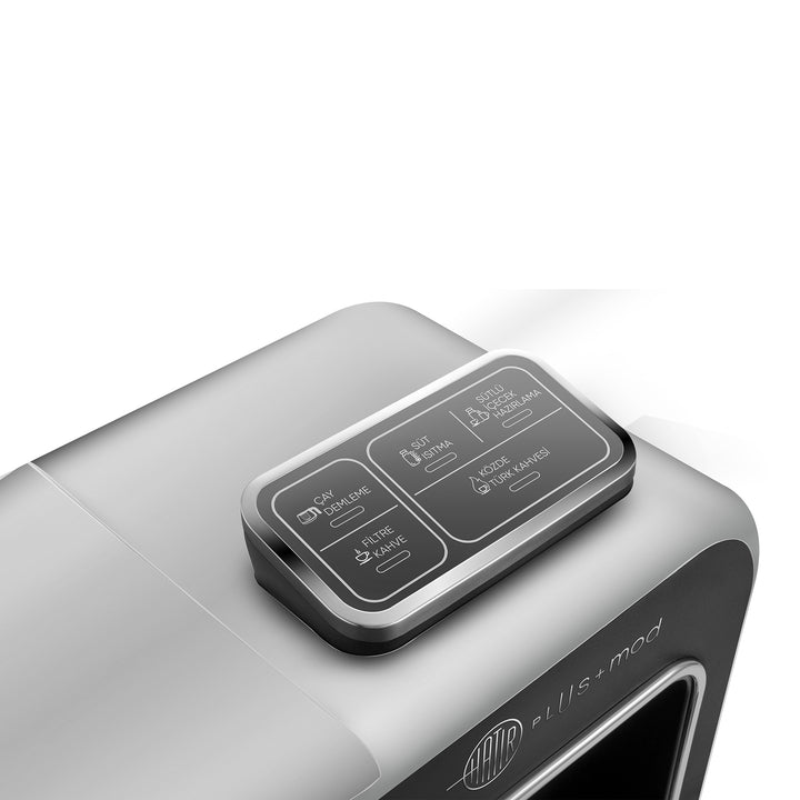 Karaca Hatir Plus Mod 5-i-1 Talende Kaffemaskine - Tyrkisk Kaffe, Mælk & Filterkaffe - Kølig Grå