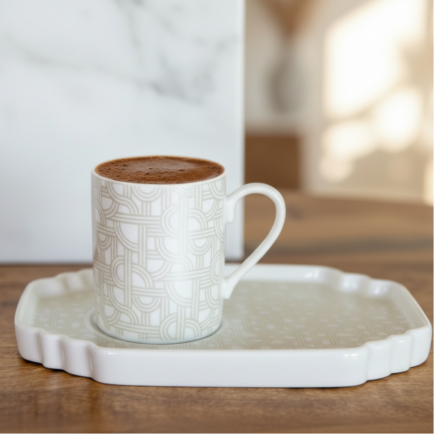 Schäfer Espressosæt 12 Dele – 100 ml - Geometrisk Mønster