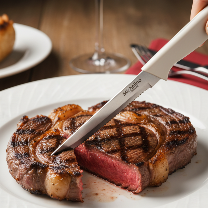 Michelino Alythia Knivsæt m/Holder – 10 Dele - Beige