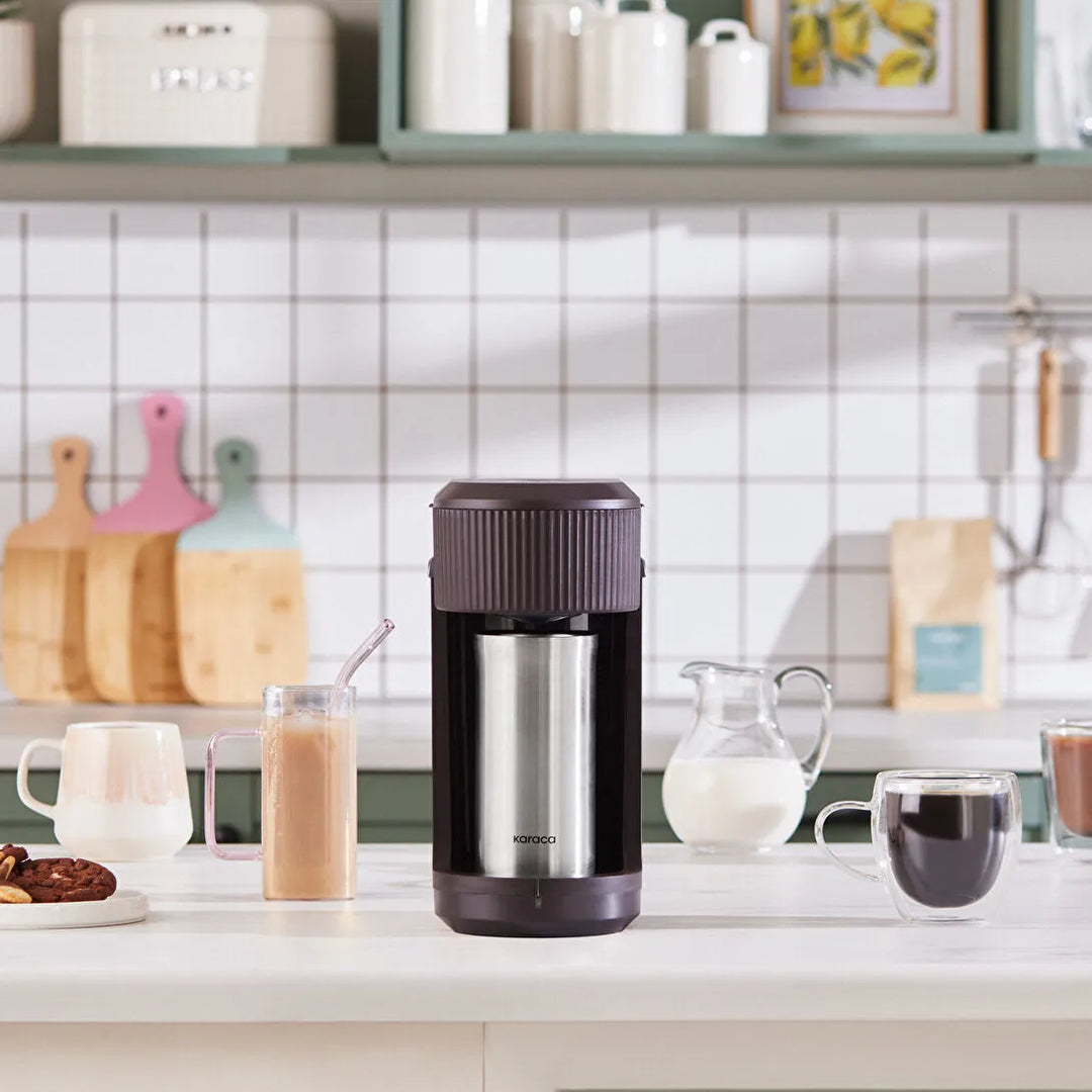 Karaca Mono Personlig Filterkaffemaskine m/Termokande (Valnøddebrun) - 400 ml