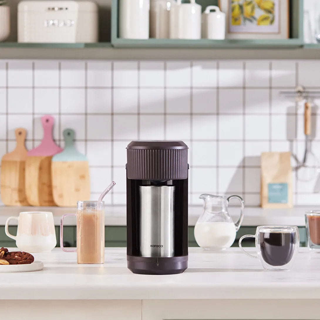 Karaca Mono Personlig Filterkaffemaskine m/Termokande (Valnøddebrun) - 400 ml