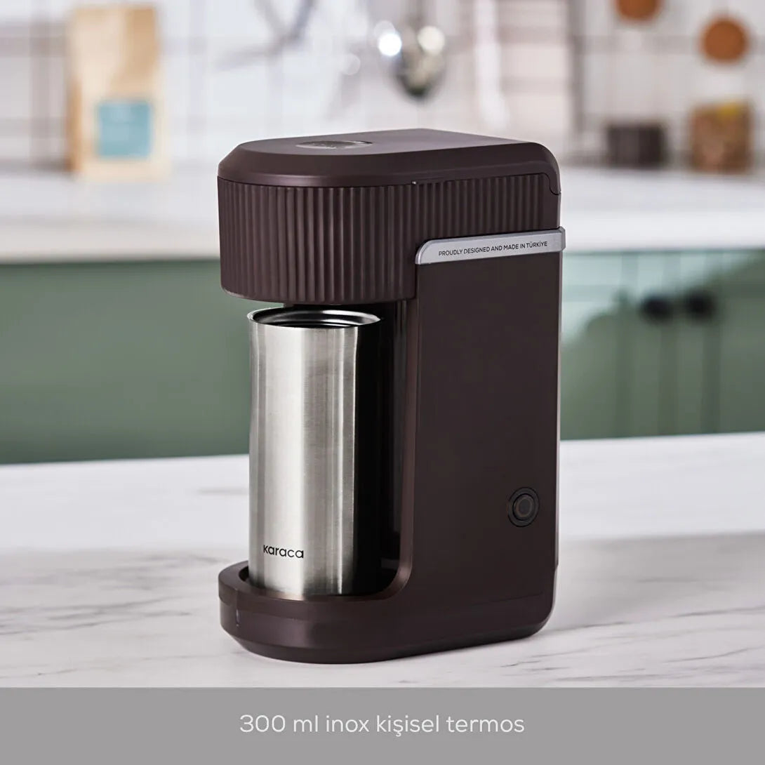 Karaca Mono Personlig Filterkaffemaskine m/Termokande (Valnøddebrun) - 400 ml