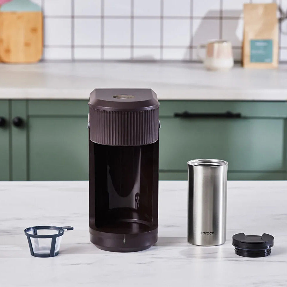 Karaca Mono Personlig Filterkaffemaskine m/Termokande (Valnøddebrun) - 400 ml