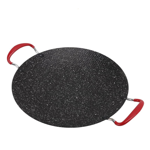 Almina Koreansk Non-Stick BBQ Grillpande 38 cm - Sort/Hvid