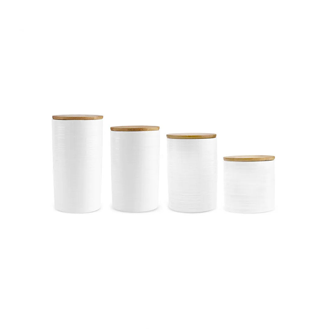Karaca Hale Krydderisæt m/Vakuumlåg - 8-Dele - Keramik/Træ - Hvid
