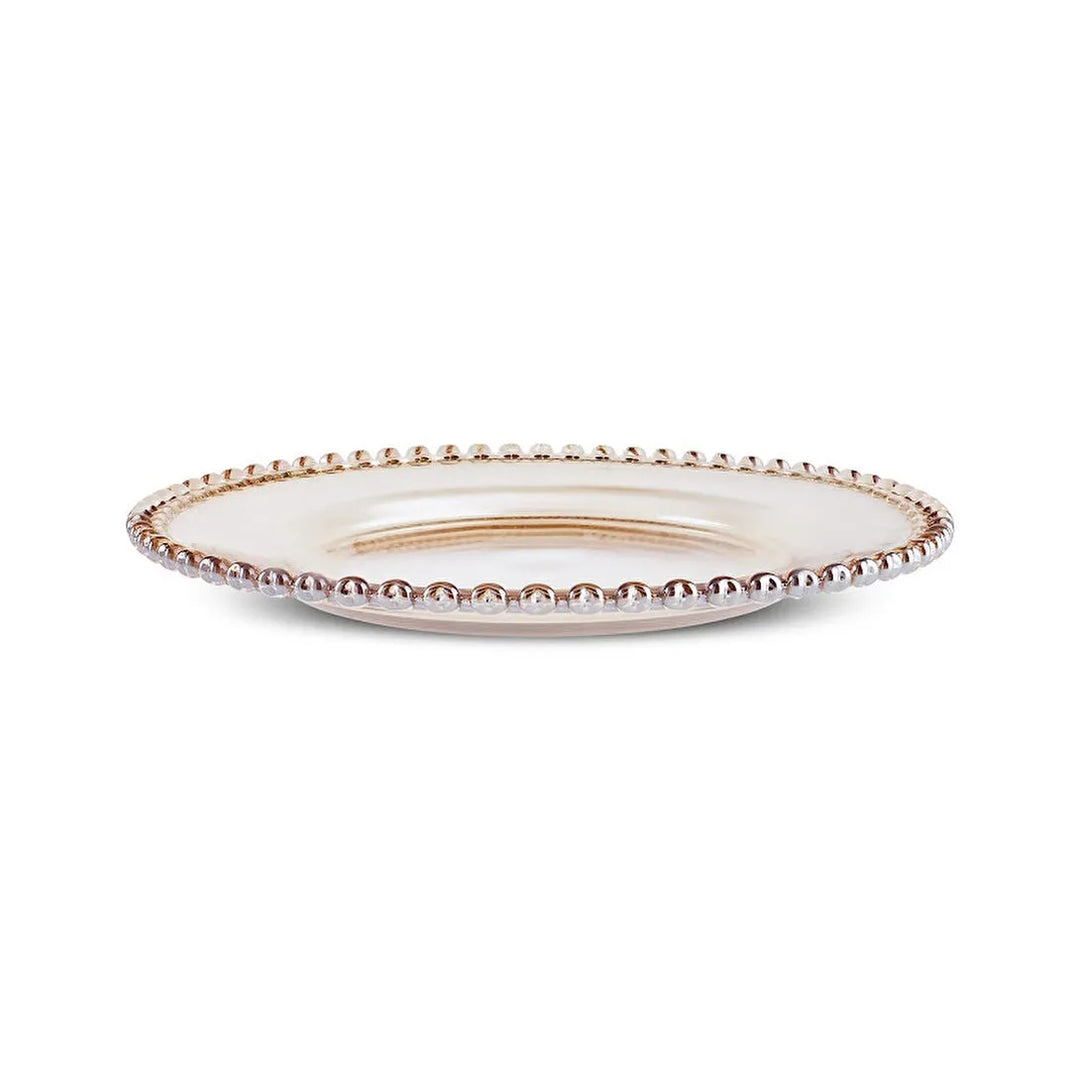 Karaca Rory Dekorativt Glasfad/Dækkeserviet - Rav/Guld - 32 cm