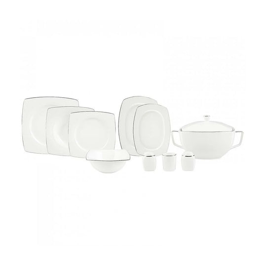 Karaca Tasia Fine Cream Middagssæt | 60 dele | 12 personer | Kvadratisk