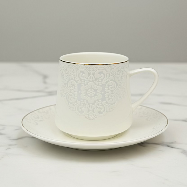 Schäfer Porcelæn Kaffesæt Mønstret m/Gulddetaljer (12 Dele)