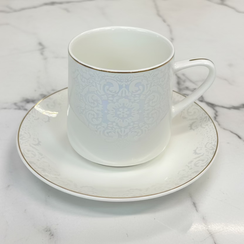 Schäfer Porcelæn Kaffesæt Mønstret m/Gulddetaljer (12 Dele)