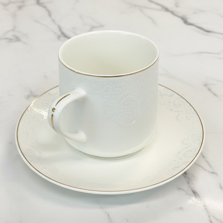 Schäfer Porcelæn Kaffesæt Mønstret m/Gulddetaljer (12 Dele)