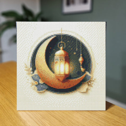 Diamond Art - Måne og Lanterne 30x30 cm - Finest Choice