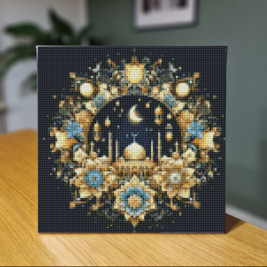 Diamond Art - Blomster og Moské 30x30 cm - Finest Choice