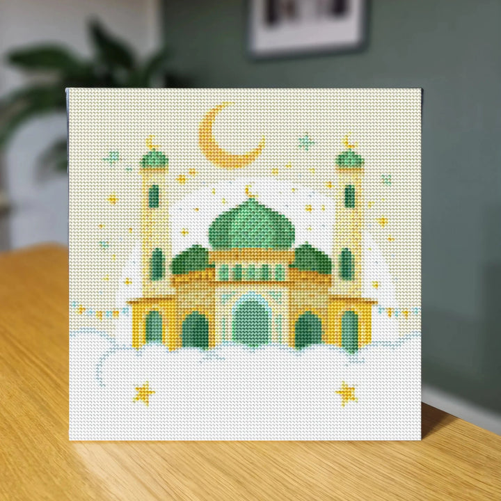 Diamond Art - Moské med Måne 30x30 cm - Grøn - Finest Choice