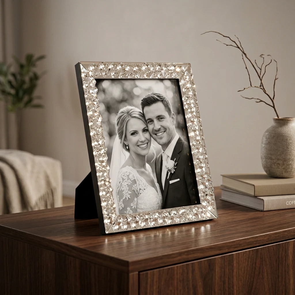 Cinar - Fotoramme m/krystaller &amp; spejldesign – 30 × 25 cm