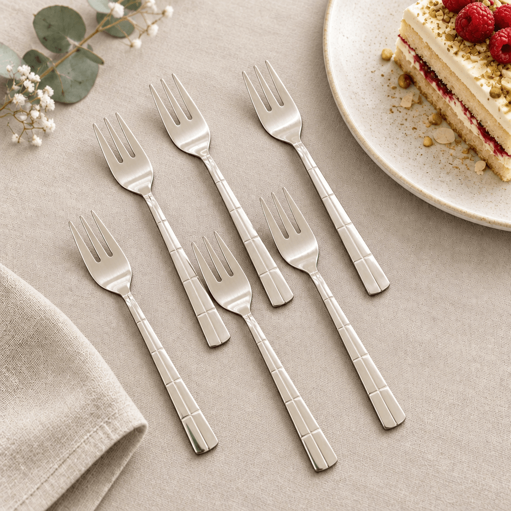 Akkaya - Dessert Gaffelsæt - 6 stk. | 14 cm | Mønstret - Løven Home