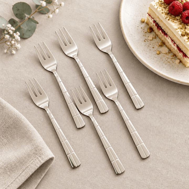 Akkaya - Dessert Gaffelsæt - 6 stk. | 14 cm | Mønstret - Løven Home