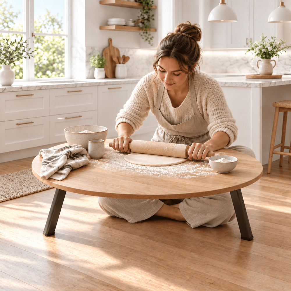 Akkaya - Gulvbord (Sofra) - 90 cm | Bøg | Rund - Løven Home