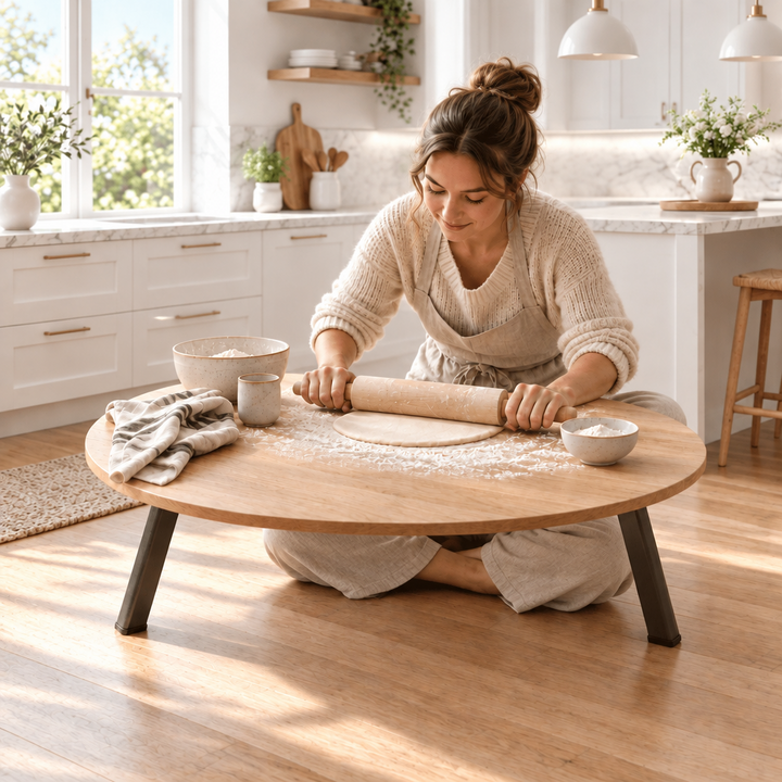 Akkaya - Gulvbord (Sofra) - 90 cm | Bøg | Rund - Løven Home