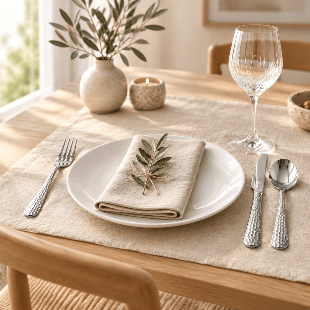 Akkaya - Middagsgafler - 6 stk. | Rustfrit stål | Hamret mønster - Løven Home