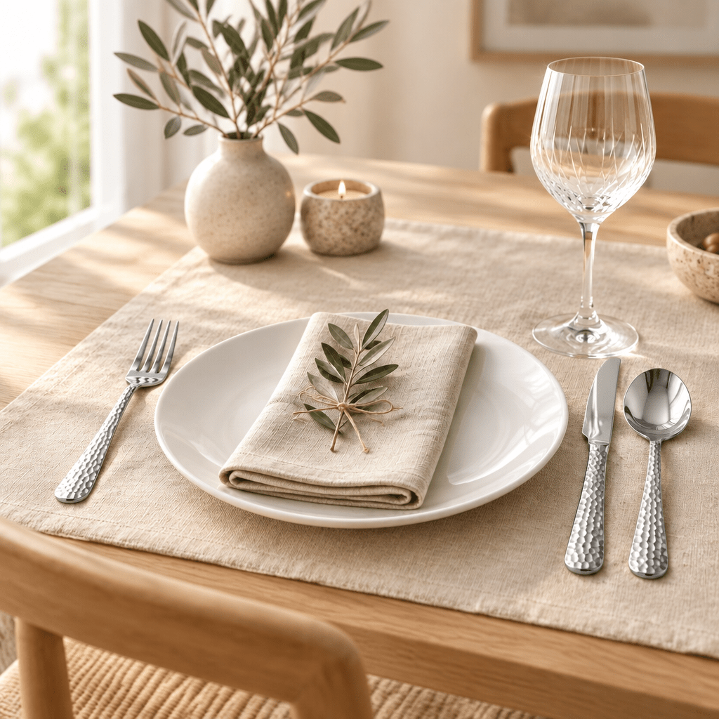 Akkaya - Middagsgafler - 6 stk. | Rustfrit stål | Hamret mønster - Løven Home