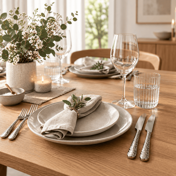 Akkaya - Middagsknive – 2 stk. | Rustfrit Stål | Hamret mønster - Løven Home