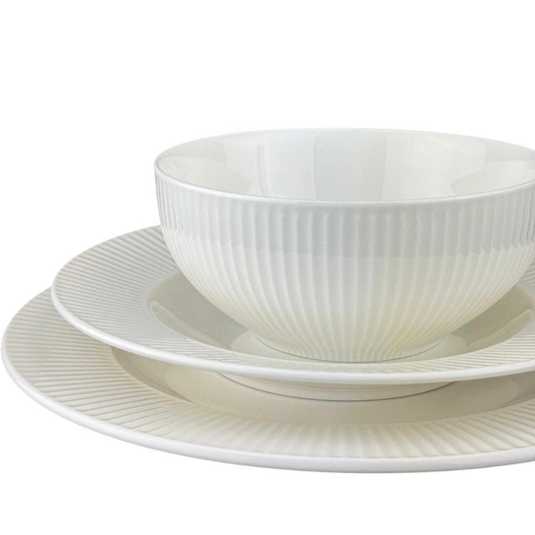Akkaya Porcelænssæt 24 dele - 6 personer Hvid - Weisse Rose Anna - Løven Home