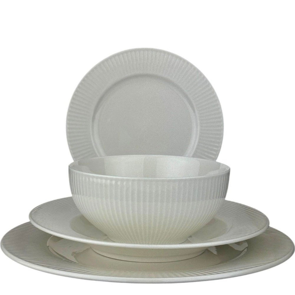 Akkaya Porcelænssæt 24 dele - 6 personer Hvid - Weisse Rose Anna - Løven Home