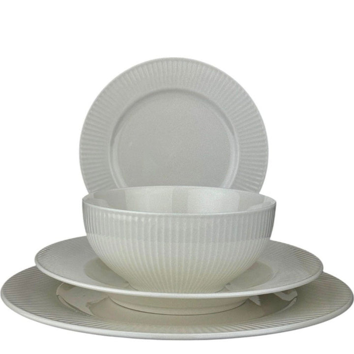Akkaya Porcelænssæt 24 dele - 6 personer Hvid - Weisse Rose Anna - Løven Home