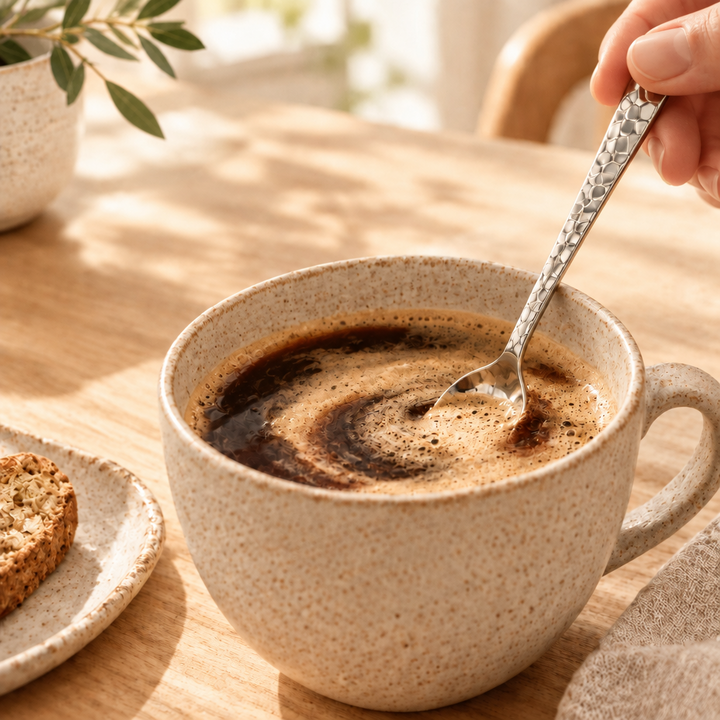 Akkaya - Kaffeskeer – 2 stk. | 13,8 cm | Rustfrit Stål | Hamret mønster