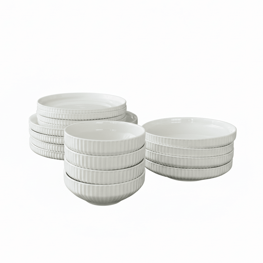 Alara Vera Porcelænssæt 6 Personer - 28 dele - Hvid - Løven Home