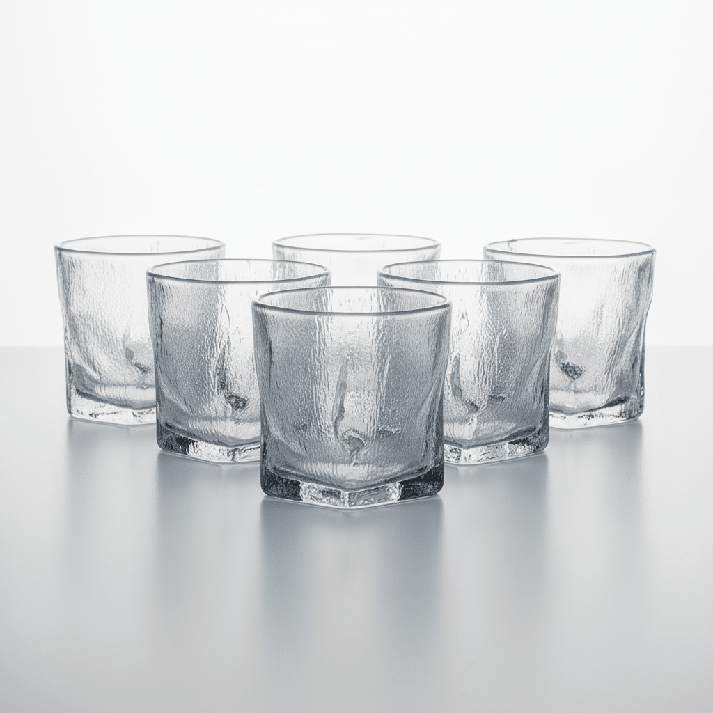 Almina Artic Snow Corta Glassæt 6 stk - 230 ml - Iset Tekstur - Løven Home