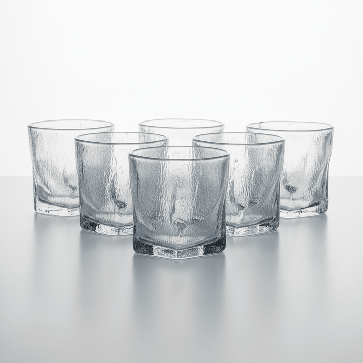 Almina Artic Snow Corta Glassæt 6 stk - 230 ml - Iset Tekstur - Løven Home