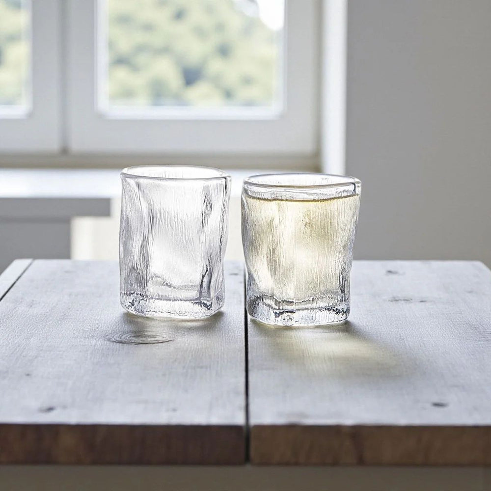 Almina Artic Snow Piccolo Glassæt 6 stk. - 60 ml - Iset Tekstur - Løven Home