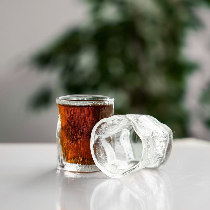 Almina Artic Snow Piccolo Glassæt 6 stk. - 60 ml - Iset Tekstur - Løven Home