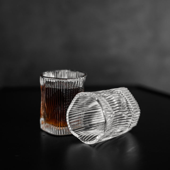 Almina Artic Terra Piccolo Glassæt 6 stk. - 60 ml - Riflet Overflade - Løven Home