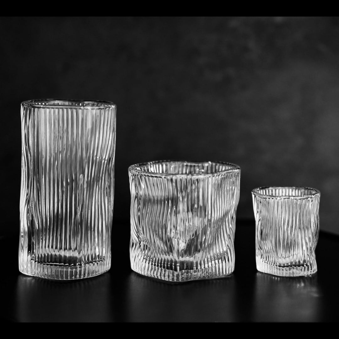 Almina Artic Terra Piccolo Glassæt 6 stk. - 60 ml - Riflet Overflade - Løven Home