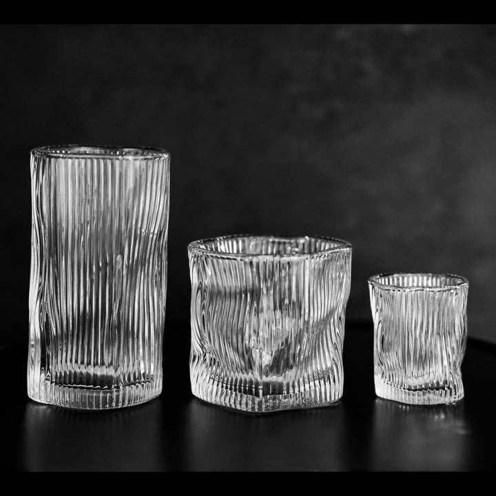 Almina Artic Terra Piccolo Glassæt 6 stk. - 60 ml - Riflet Overflade - Løven Home