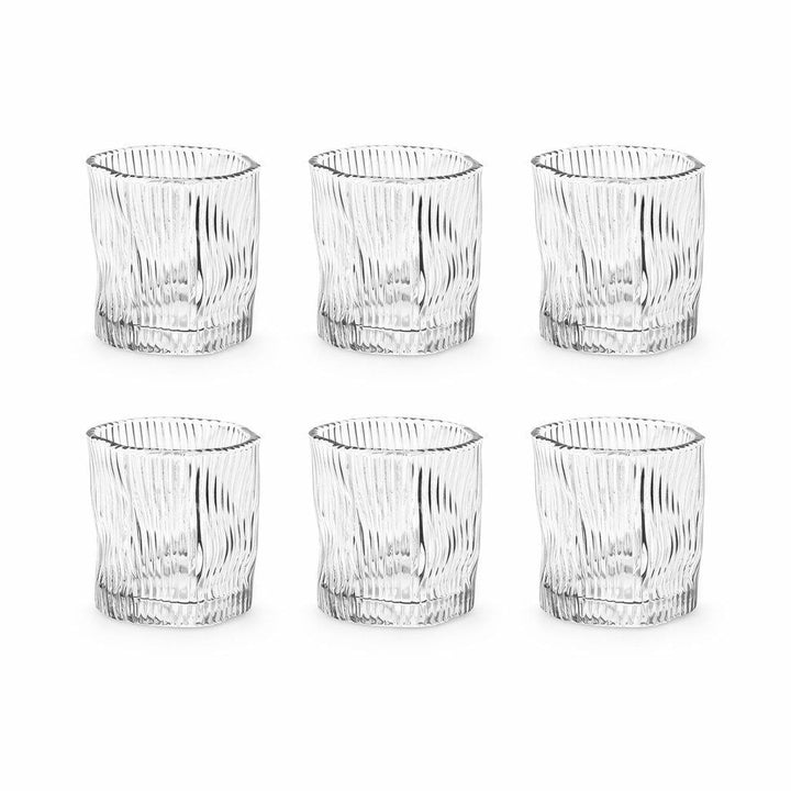 Almina Artic Terra Piccolo Glassæt 6 stk. - 60 ml - Riflet Overflade - Løven Home