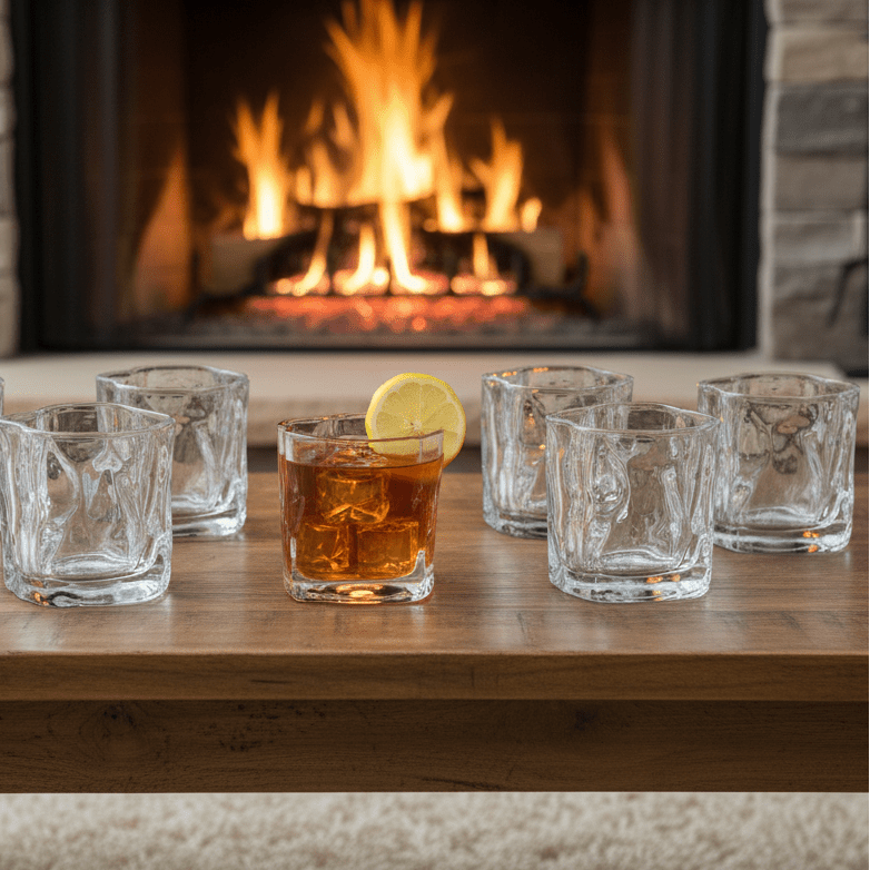 Almina Artic Vidro Corta Glassæt 6 stk. - 230 ml - Bølget Overflade - Løven Home