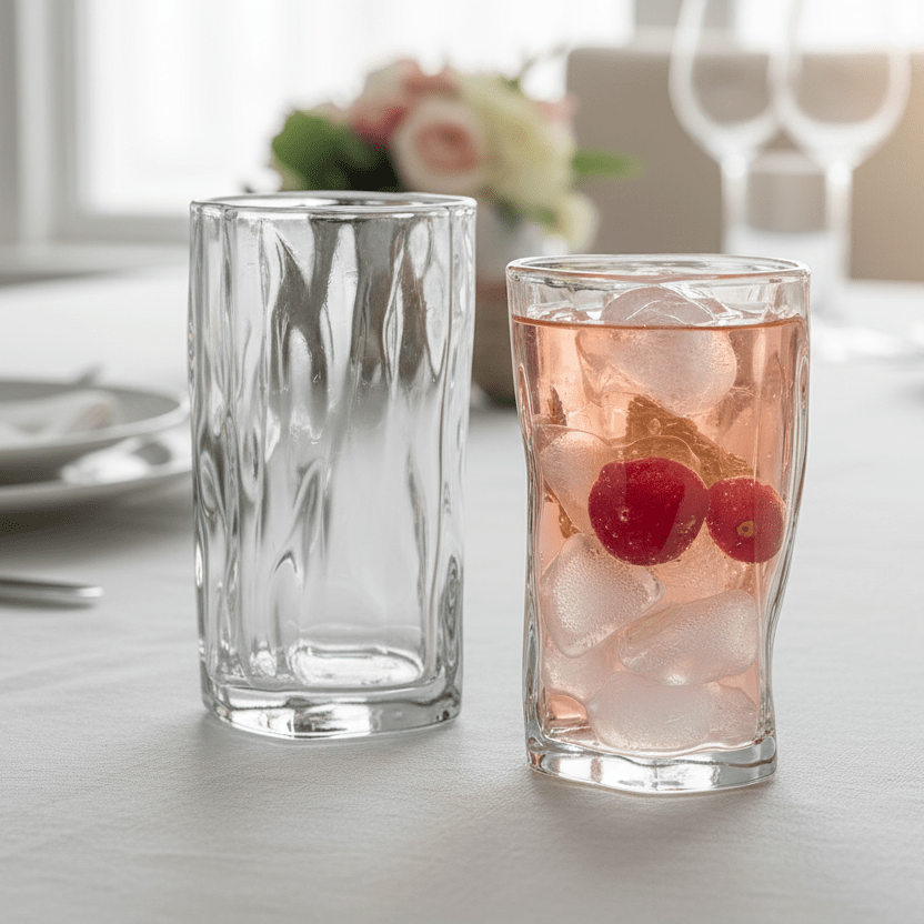 Almina Artic Vidro Grande Drikkeglas 6 stk - 270 ml - Bølget overflade - Løven Home