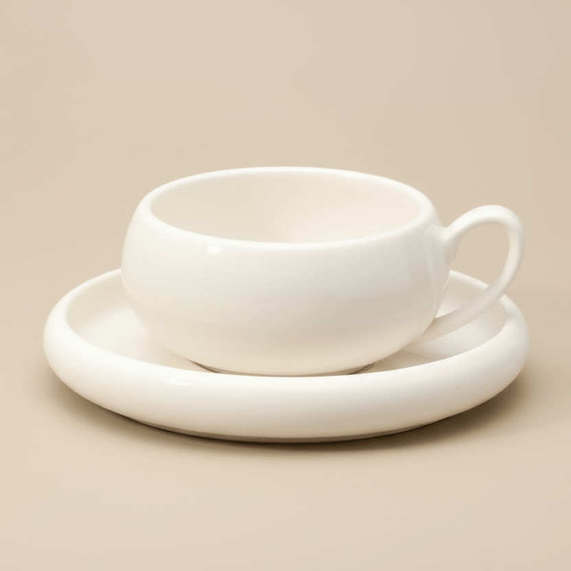 Almina Belicia Porcelæn Medium Kaffekopper Sæt - 12 Dele - 6 Pers. - 220 ml - Løven Home