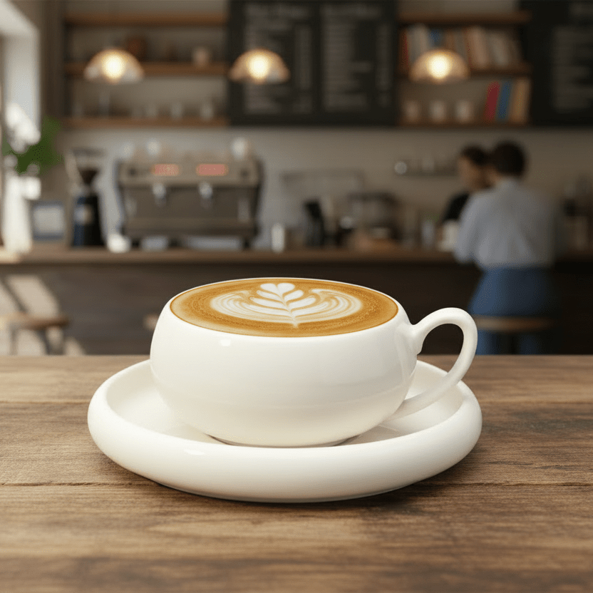 Almina Belicia Porcelæn Medium Kaffekopper Sæt - 12 Dele - 6 Pers. - 220 ml - Løven Home