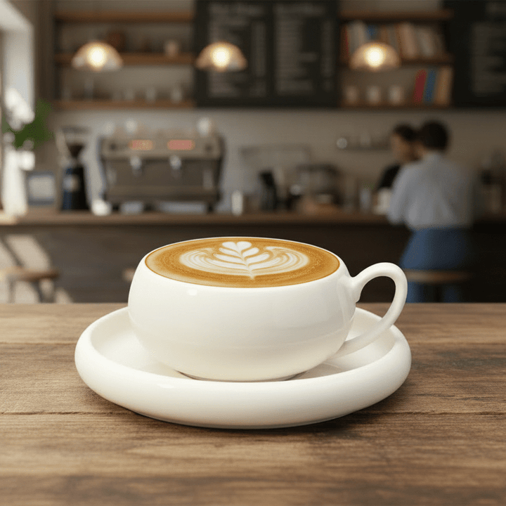 Almina Belicia Porcelæn Medium Kaffekopper Sæt - 12 Dele - 6 Pers. - 220 ml - Løven Home