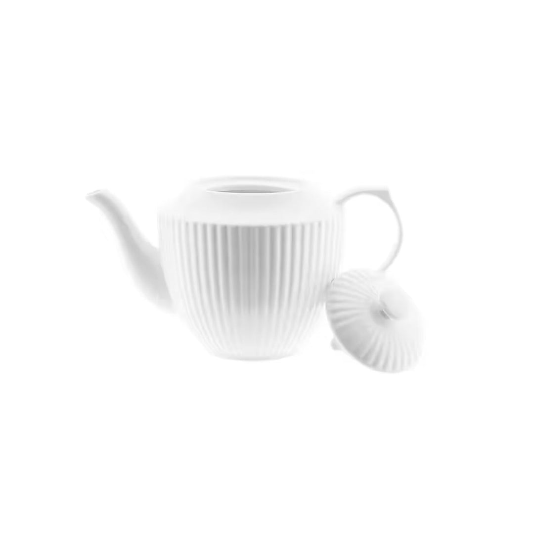 Almina - Borneo tepotte med fyrfadsvarmer - 1 liter | Porcelæn | Råhvid - Løven Home