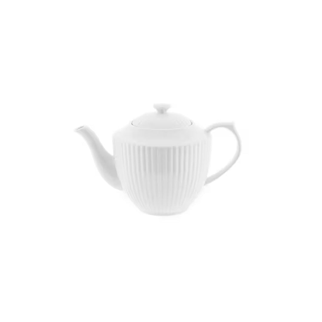 Almina - Borneo tepotte med fyrfadsvarmer - 1 liter | Porcelæn | Råhvid - Løven Home