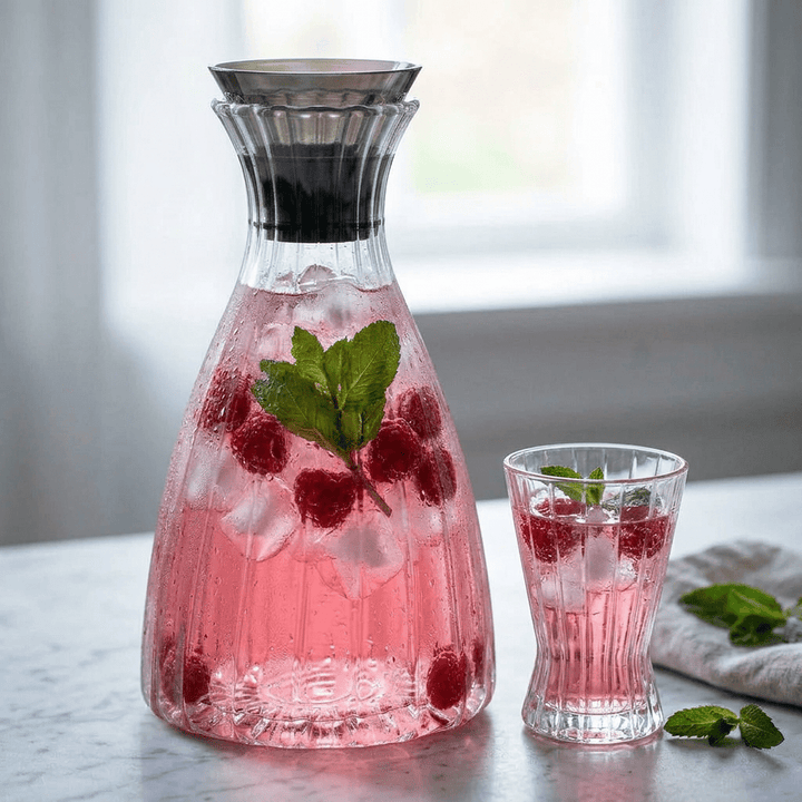 Almina - Borosilikat glaskaraffel m/låg – 1,8 liter | Riflet - Løven Home