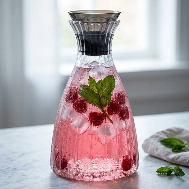 Almina - Borosilikat glaskaraffel m/låg – 1,8 liter | Riflet - Løven Home