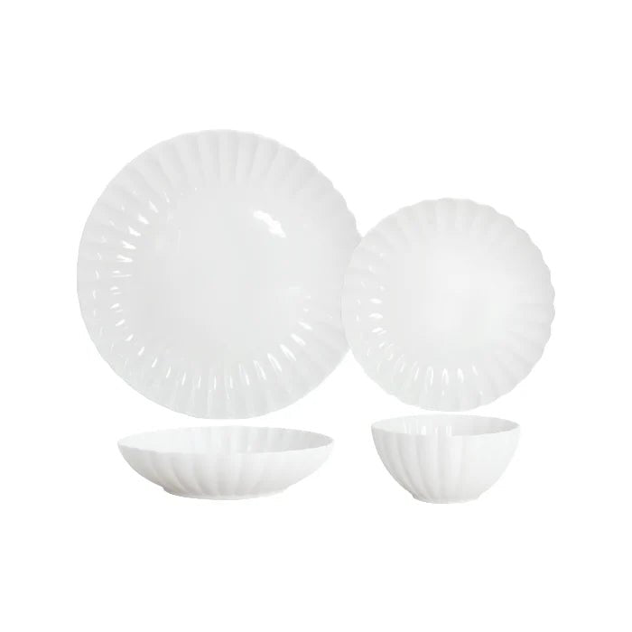 Almina Daisy Porcelænssæt til 6 personer - 24 dele - Hvid - Løven Home