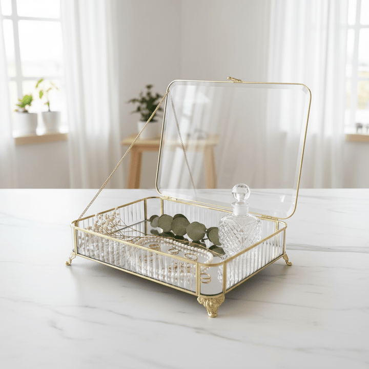 Almina Elegance - Smykkebakke med guldfarvet kant – 35 × 25 cm - Løven Home